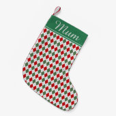 Petite Chaussette De Noël Jacquard vert et rouge (Devant (Accrochage))