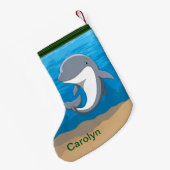 Petite Chaussette De Noël J'aime le Bottlenose mignon de dauphins (Dos (Accrochage))
