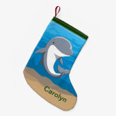 Petite Chaussette De Noël J'aime le Bottlenose mignon de dauphins (Devant (Accrochage))