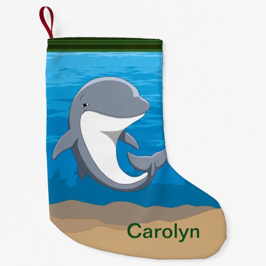 Petite Chaussette De Noël J'aime le Bottlenose mignon de dauphins (Devant)
