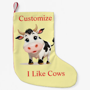 Petite Chaussette De Noël J'aime les vaches Art Thunder_Cove