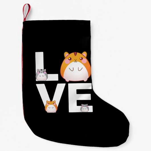Petite Chaussette De Noël J'Aime Mon Hamster (Devant)