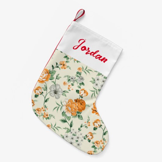 Petite Chaussette De Noël Jardin Jaune doux motif floral (Devant (Accrochage))