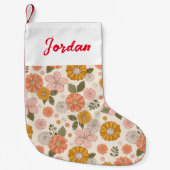 Petite Chaussette De Noël Jardin rose et orange Motif (Devant)