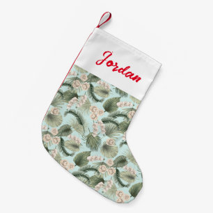 Petite Chaussette De Noël Jardin tropical Motif orchidée et palmier