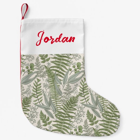 Petite Chaussette De Noël Jardin vert fleuri (Devant)