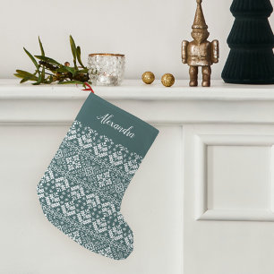 Petite Chaussette De Noël Jasper Green Sweater Motif personnalisé