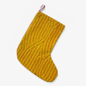 Petite Chaussette De Noël Jaune : Arrière - plan de surface textile. (Devant (Accrochage))