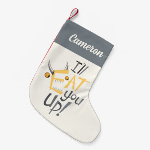 Petite Chaussette De Noël Je vais te manger Graphique Ajoutez votre nom