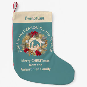 Petite Chaussette De Noël JÉSUS Turquoise ET élégant EST LA RAISON