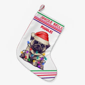 Petite Chaussette De Noël JINGLE BELLS CARLIN Noël Stocking avec nom. (Devant (Accrochage))