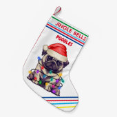 Petite Chaussette De Noël JINGLE BELLS CARLIN Noël Stocking avec nom. (Devant (Accrochage))