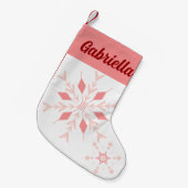 Petite Chaussette De Noël Joie à face unique Pink Snowflake (Devant (Accrochage))