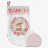 Petite Chaussette De Noël Joli Cerf Rose Noël Fille Noël Stocking (Devant)
