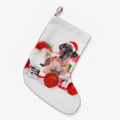 Petite Chaussette De Noël Joli chien Danse Noël Santa Hat (Devant (Accrochage))