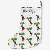 Petite Chaussette De Noël Joli chimpanzé dans la jungle suspendu dessin anim (Dos)