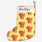 Petite Chaussette De Noël Joli dessin animé d'écureuil roux (Dos)