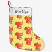 Petite Chaussette De Noël Joli dessin animé d'écureuil roux (Devant)