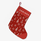 Petite Chaussette De Noël Joli et traditionnel Red Holiday Tree Kids (Devant (Accrochage))