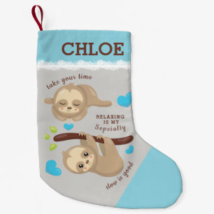 Petite Chaussette De Noël Joli Humour de fentes, Ajoutez Votre Nom
