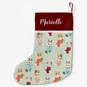 Petite Chaussette De Noël Joli Kitties Nom personnalisé de l'animal (Dos)