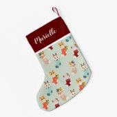 Petite Chaussette De Noël Joli Kitties Nom personnalisé de l'animal (Dos (Accrochage))