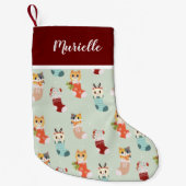 Petite Chaussette De Noël Joli Kitties Nom personnalisé de l'animal (Devant)