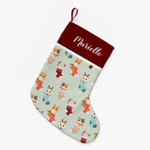 Petite Chaussette De Noël Joli Kittys personnalisé