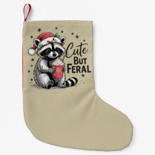 Petite Chaussette De Noël Joli mais sauvage Raton laveur de Noël Joli Animal