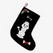 Petite Chaussette De Noël Joli Monogramme de chien de caniche standard (Devant (Accrochage))