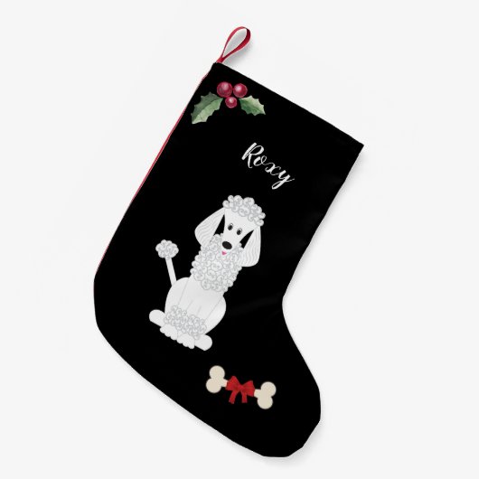 Petite Chaussette De Noël Joli Monogramme de chien de caniche standard (Devant (Accrochage))