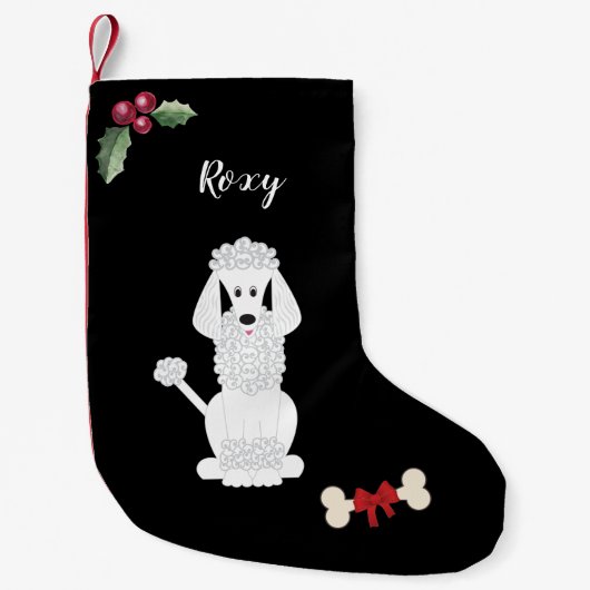 Petite Chaussette De Noël Joli Monogramme de chien de caniche standard (Devant)