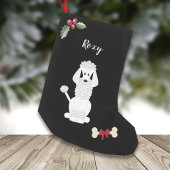Petite Chaussette De Noël Joli Monogramme de chien de caniche standard