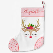 Petite Chaussette De Noël Joli Monogramme de rennes de Noël (Dos)
