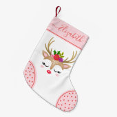 Petite Chaussette De Noël Joli Monogramme de rennes de Noël (Devant (Accrochage))