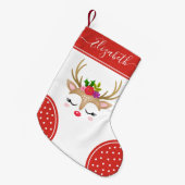 Petite Chaussette De Noël Joli Monogramme de rennes de Noël (Devant (Accrochage))