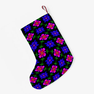 Petite Chaussette De Noël Joli Motif de fleurs roses