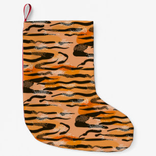 Petite Chaussette De Noël Joli motif de tigre transparent, couleur pêche
