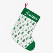 Petite Chaussette De Noël Joli Motif des arbres de Noël (Devant (Accrochage))
