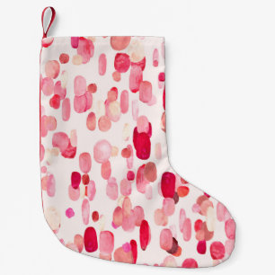 Petite Chaussette De Noël Joli motif transparent de taches roses, rouges et 