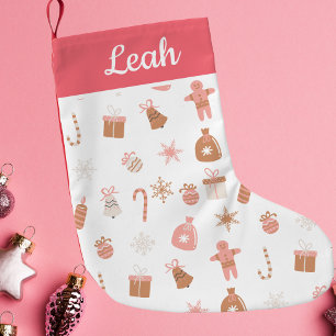 Petite Chaussette De Noël Joli Noël rose