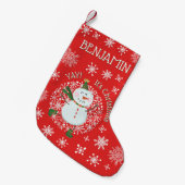 Petite Chaussette De Noël Joli Noël Snowman Snowflakes Personnalisé (Devant (Accrochage))