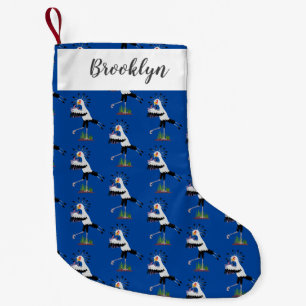 Petite Chaussette De Noël Joli oiseau secrétaire écrivant des notes dessin a