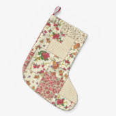 Petite Chaussette De Noël Joli Patchwork Floral Conception transparente (Devant (Accrochage))