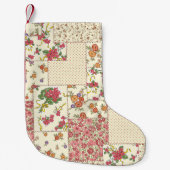 Petite Chaussette De Noël Joli Patchwork Floral Conception transparente (Devant)