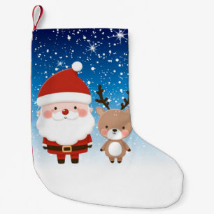 Petite Chaussette De Noël Joli Père Noël de Noël et renne