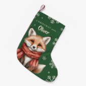 Petite Chaussette De Noël Joli renard de Noël avec Écharpe (Devant (Accrochage))