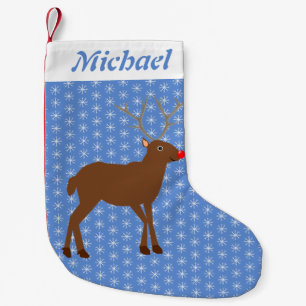 Petite Chaussette De Noël Joli renne de Noël avec noeud rouge personnalisé