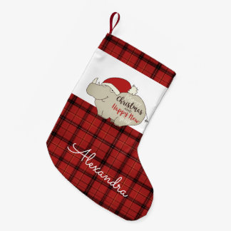 Petite Chaussette De Noël Joli Rhinocéros Santa