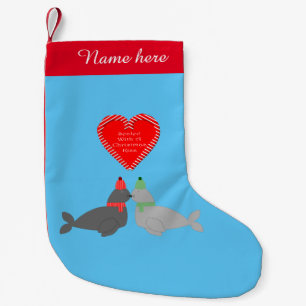 Petite Chaussette De Noël Joli Seals de baiser de Noël personnalisés